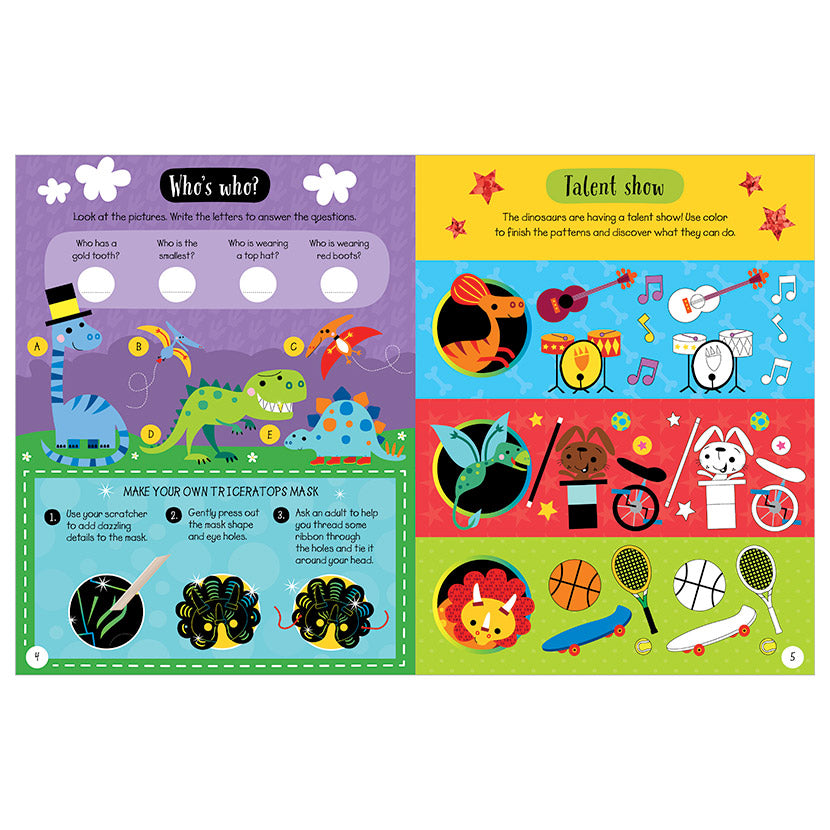 Scratch and Sparkle Dinosaurs Activity Book