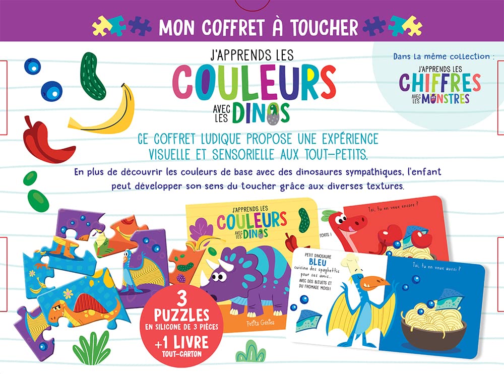 Mon Coffret A Toucher, J'apprends Les Couleurs Avec Les Dinos