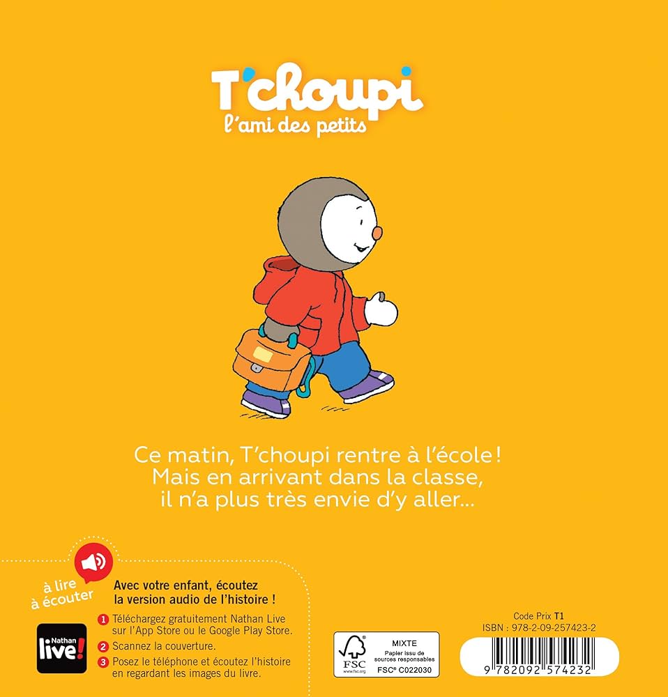 T'choupi rentre a l'ecole
