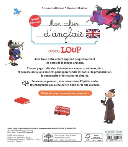 Auzou Belgique- Mon Cahier d'anglais