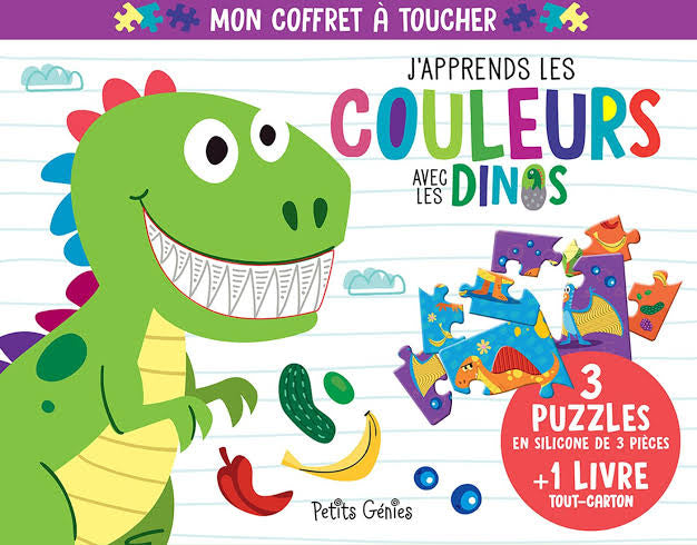 Mon Coffret A Toucher, J'apprends Les Couleurs Avec Les Dinos