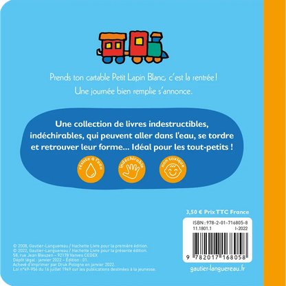 Un Livre Indestructible - Petit Lapin Blanc a la maternelle