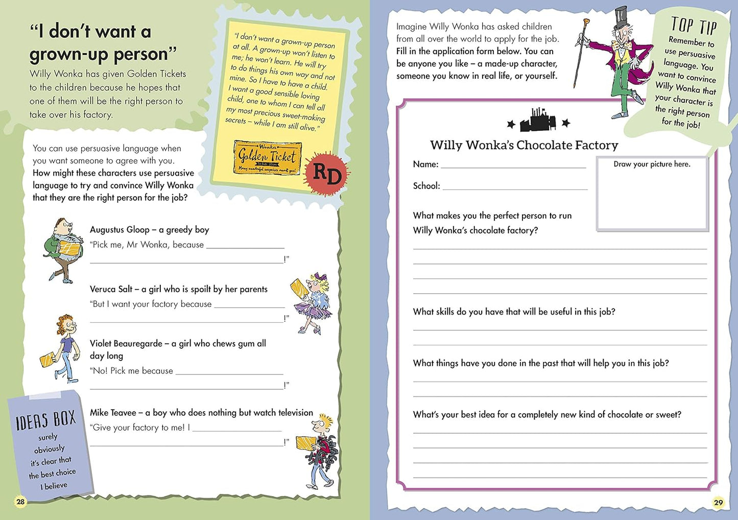 Roald Dahl's Creative Writing with Charlie and Chocolate Factory: How to Write Tremendous Characters