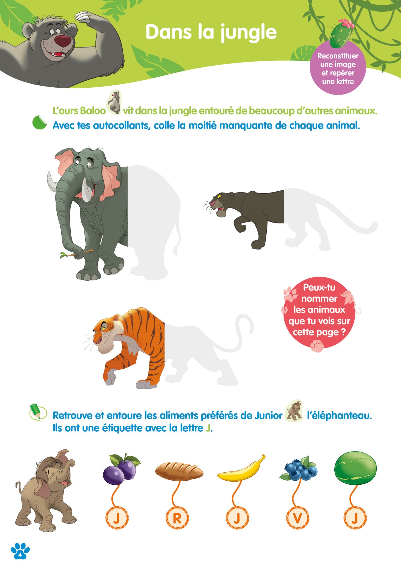 Disney Animaux - Cahier de vacances 3-4 ans