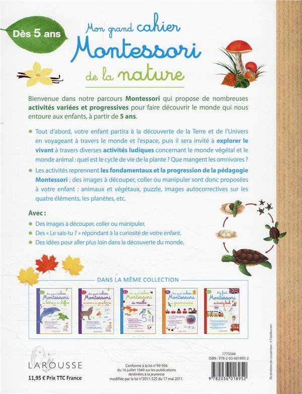 Larousse - Montessori - Grand Cahier de la nature