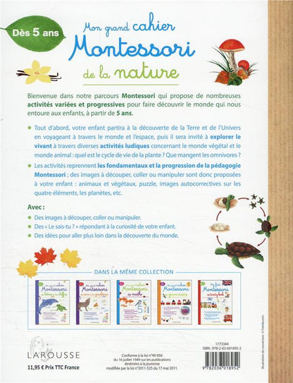 Larousse - Montessori - Grand Cahier de la nature