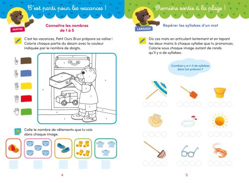 Mon cahier de vacances avec Petit Ours Brun GS vers le CP