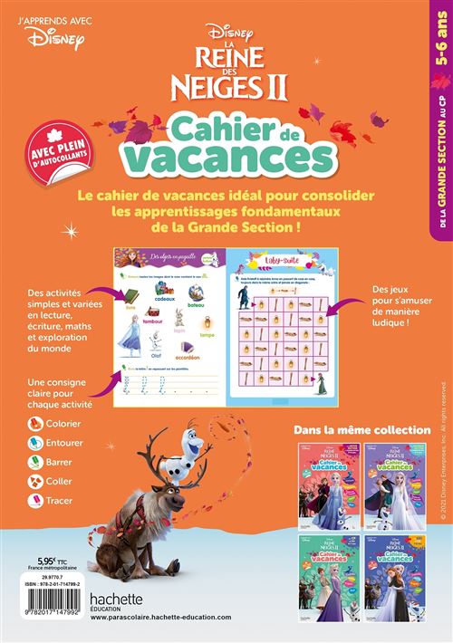 La Reine Des Neiges 2 - Cahier de vacances 5-6 ans