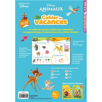Disney Animaux - Cahier de vacances 3-4 ans