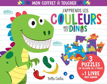 Mon Coffret A Toucher, J'apprends Les Couleurs Avec Les Dinos