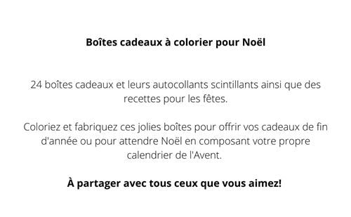 Boites Cadeau a colorier pour Noel