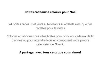 Boites Cadeau a colorier pour Noel