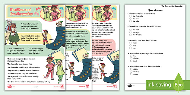 Reading with Phonics The Elves and the Shoemaker